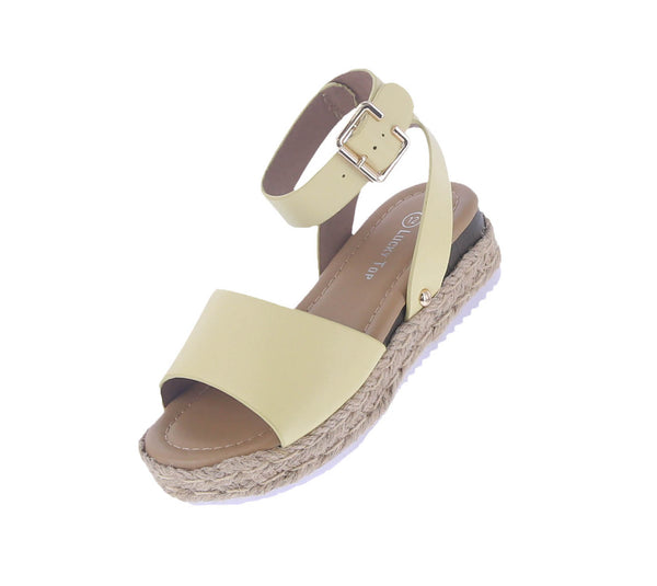 KID'S SHOES YELLOW PU WEDGE SANDAL CANDIDE-1K