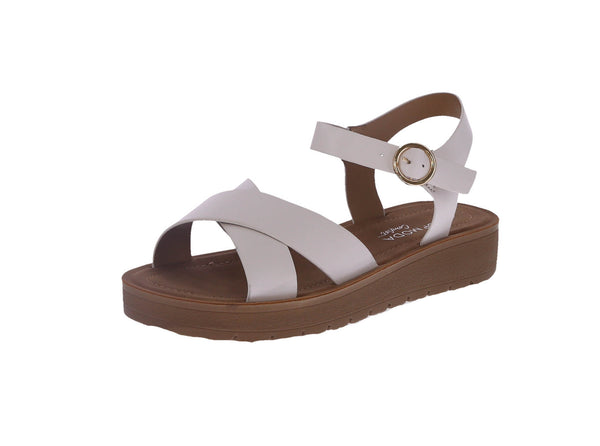 WOMAN'S WHITE PU LEATHER SANDALS SALVIA-8