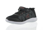 KID'S SHOES BLACK AND RED MESH TENNIS SNEAKERS 3862K
