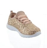 KID'S SHOES ROSE GOLD GLITTER TENNIS SNEAKERS 6340K