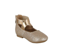 KID'S SHOES CHAMPAGNE GLITTER FLATS ACE-6A