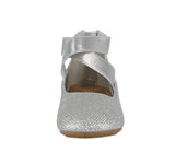 KID'S SHOES SILVER GLITTER FLATS ACE-6A