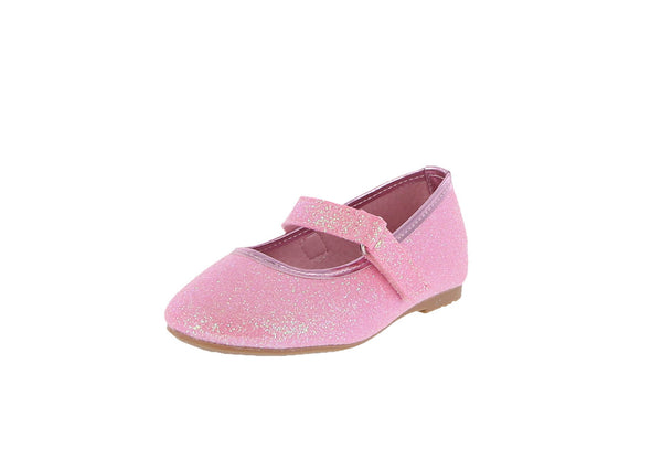 BABY'S SHOES PINK GLITTER FLATS BEBE