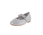 BABY'S SHOES SILVER GLITTER FLATS BEBE