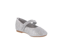 BABY'S SHOES SILVER GLITTER FLATS BEBE