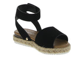 BABY'S SHOES BLACK NUB WEDGE SANDAL CANDIDE-1A