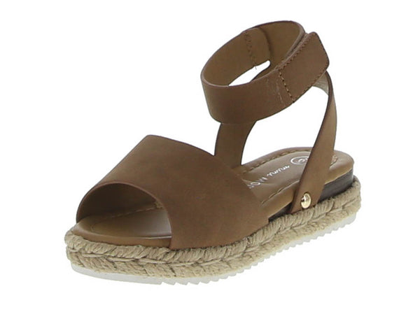 BABY'S SHOES TAN NUB WEDGE SANDAL CANDIDE-1A