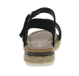 BABY'S SHOES BLACK GLITTER/NUB WEDGE SANDAL CANDIDE-3A