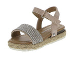 BABY'S SHOES NUDE GLITTER/PU WEDGE SANDAL CANDIDE-3A