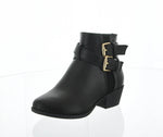 KID'S SHOES BLACK PU BOOTIES CHASE-1K
