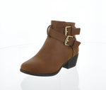 KID'S SHOES TAN PU BOOTIES CHASE-1K
