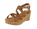 WOMAN'S SHOES TAN PU LEATHER WEDGE CHENEY-2