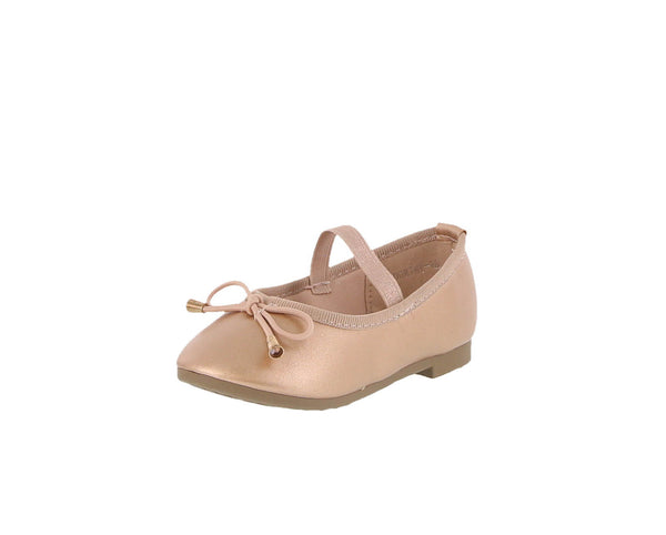 BABY'S SHOES ROSE GOLD PU FLATS DOROTHY-1A