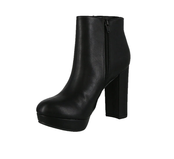 WOMAN'S SHOES BLACK PU BOOTIES DURING-S