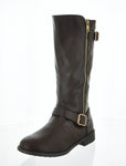 WOMAN'S SHOES BROWN PU BOOTS ELVA-23