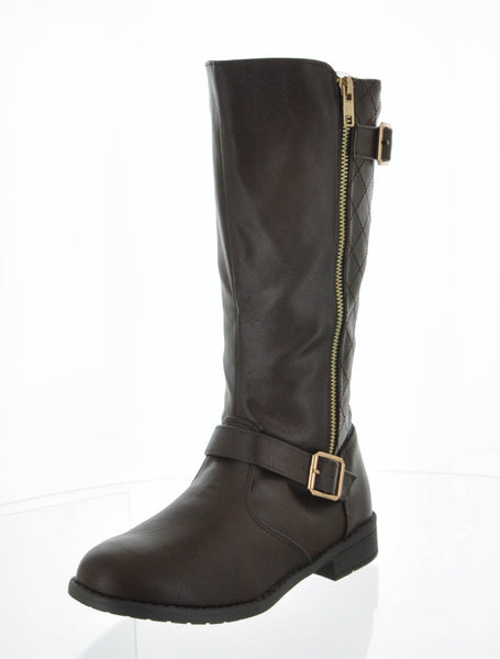 WOMAN'S SHOES BROWN PU BOOTS ELVA-23