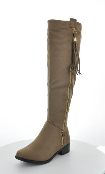 WOMAN'S SHOES DK TAUPE SUEDE BOOTS GRETA-1