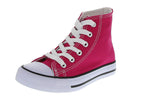 KID'S SHOES HOT PINK FABRIC TENNIS SNEAKERS H-2240K