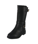 BABY'S SHOES BLACK PU LEATHER BOOTS KENDALL-8A