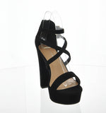 WOMAN'S SHOES BLACK SUEDE HEELS LOVELY-1