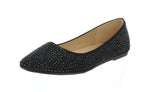 WOMAN'S SHOES BLACK GLITTER SUEDE FLATS PHASE-21