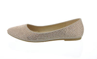 WOMAN'S SHOES CHAMPAGNE GLITTER MESH FLATS PHASE-21