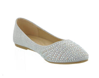 WOMAN'S SHOES SILVER GLITTER MESH FLATS PHASE-21