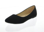 WOMAN'S SHOES BLACK SUEDE FLATS PHASE-7