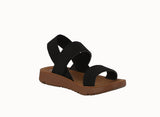 BABY'S SHOES BLACK FABRIC SANDAL ROWEN-99A