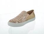 WOMAN'S SHOES ROSE GOLD GLITTER SLIP ON TENNIS SNEAKERS SHAYLA