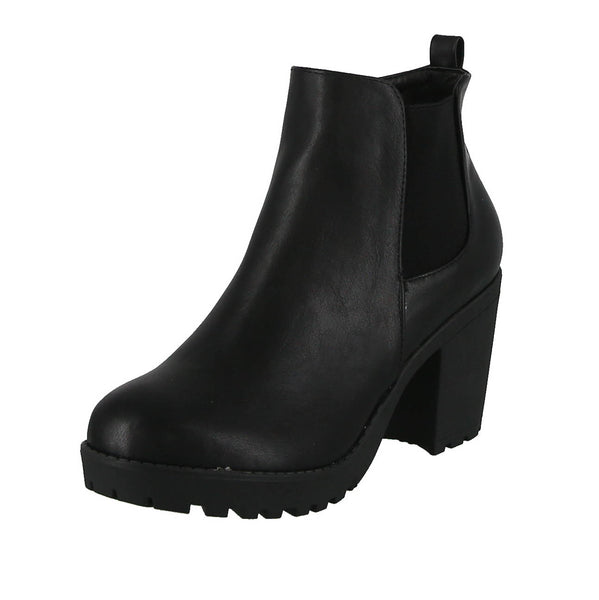 WOMAN'S SHOES BLACK PU BOOTIES SKITTLE-77