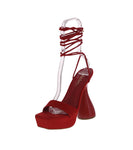 WOMAN'S SHOES RED SUEDE HEELS SKYVIEW-4