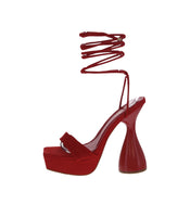 WOMAN'S SHOES RED SUEDE HEELS SKYVIEW-4