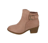 KID'S SHOES DUSTY PINK SUEDE BOOTIES SPOT-73K