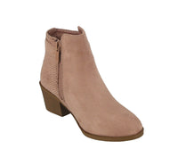 KID'S SHOES DUSTY PINK SUEDE BOOTIES SPOT-73K
