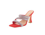 WOMAN'S SHOES RED GLITTER/SUEDE HEELS STUNNING-5