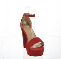 WOMAN'S SHOES RED SUEDE HEELS THOMAS-52