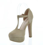 WOMAN'S SHOES LT TAUPE SUEDE HEELS TOKEN-13
