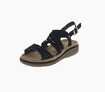 KID'S SHOES BLACK SUEDE SANDALS TRACY-15K