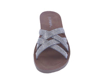 WOMAN'S SHOES SILVER GLITTER PU/STONE ABBIE