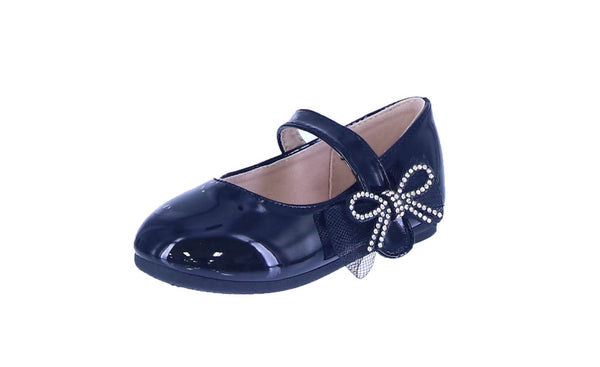 KID'S SHOES BLACK PAT FLATS ADORABLE-26KA
