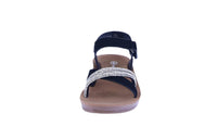 BABY'S SHOES BLACK RHINESTONE/NUB SANDAL ALBANY-1A