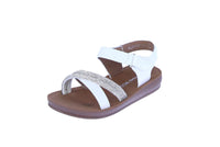 BABY'S SHOES WHITE PU/RHINESTONE SANDAL ALBANY-1A