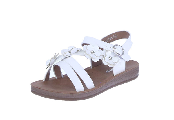 KID'S SHOES WHITE PU LEATHER SANDALS ALBANY-26K