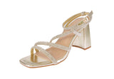 WOMAN'S SHOES GOLD MET/GLITTER HEELS ALLISON-1