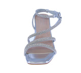 WOMAN'S SHOES SILVER MET/GLITTER HEELS ALLISON-1