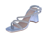 WOMAN'S SHOES SILVER MET/GLITTER HEELS ALLISON-1
