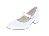 KID'S SHOES WHITE PU LEATHER HEELS AMENITY-35K