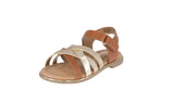 KID'S SHOES TAN PU/GLITTER SANDALS ANI-1KA