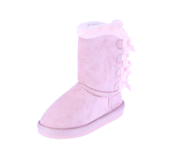 BABY'S SHOES SUEDE PINK BOOTS ANN-34KA